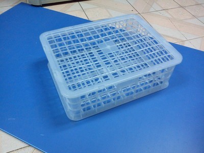 白色简洁新料带盖塑料水果筐 优质批发选择，广州照鹏塑胶制品专业销售